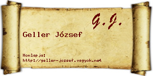 Geller József névjegykártya
